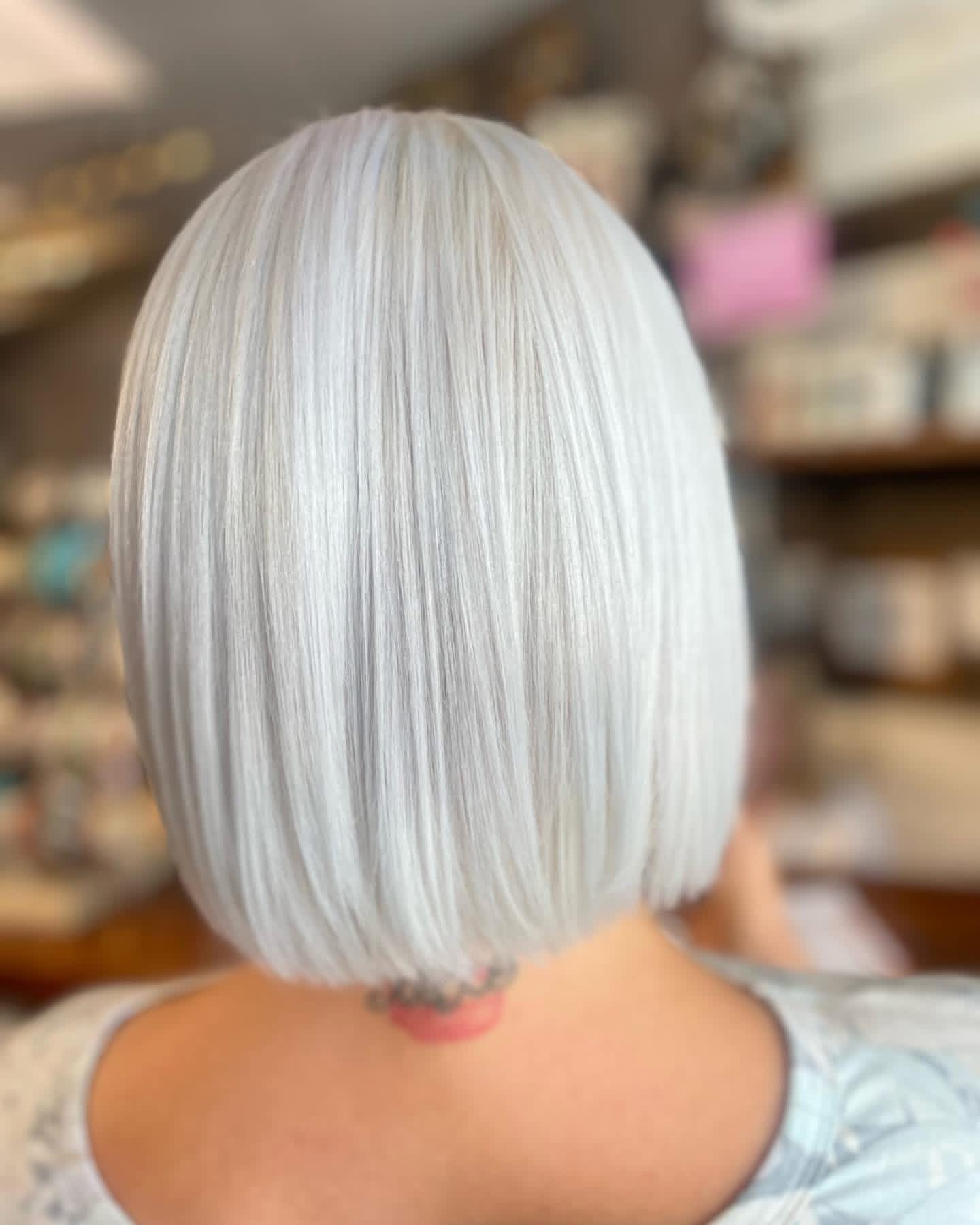 Silver precision bob haircut