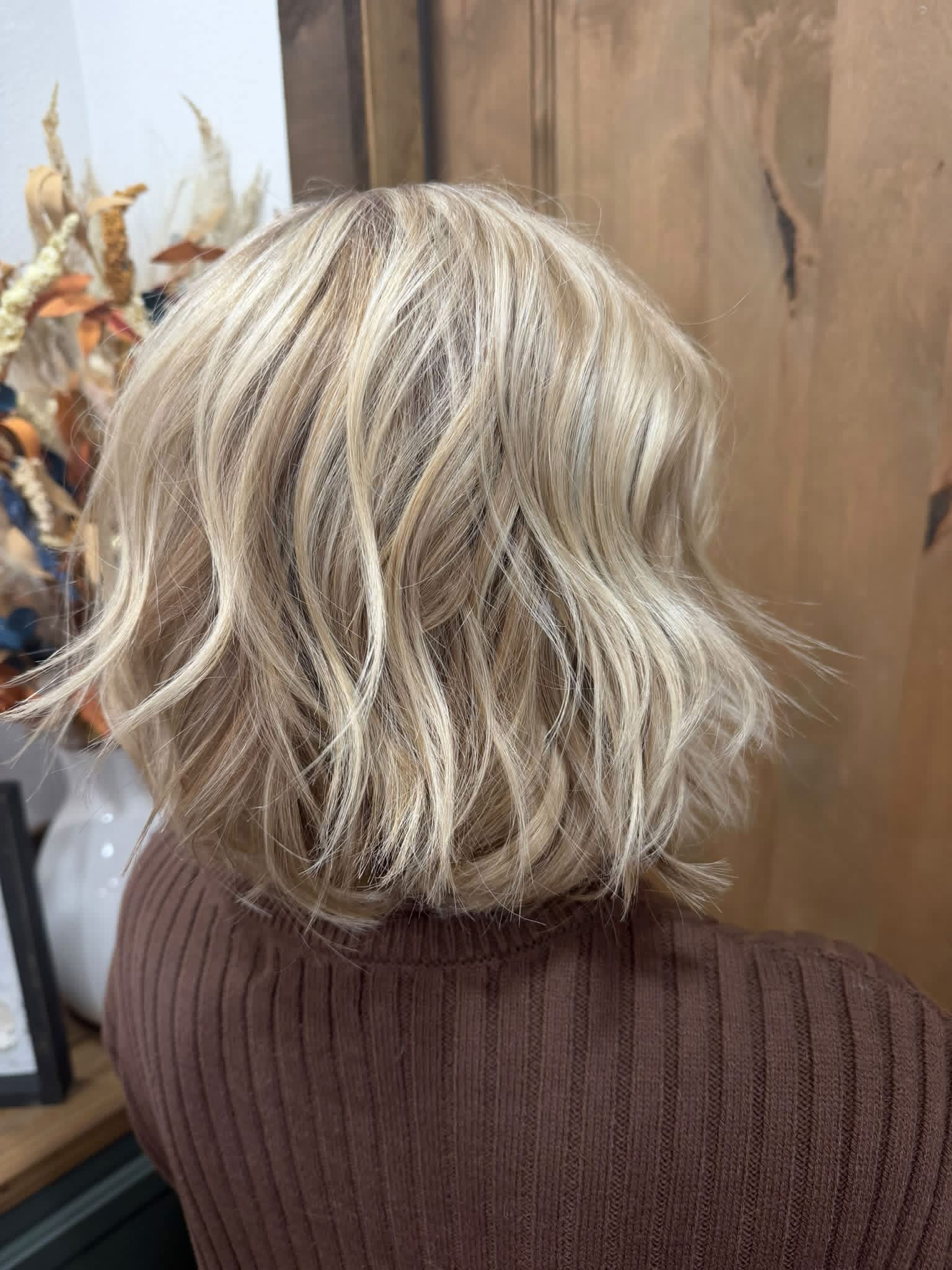 Soft blonde layered haircut